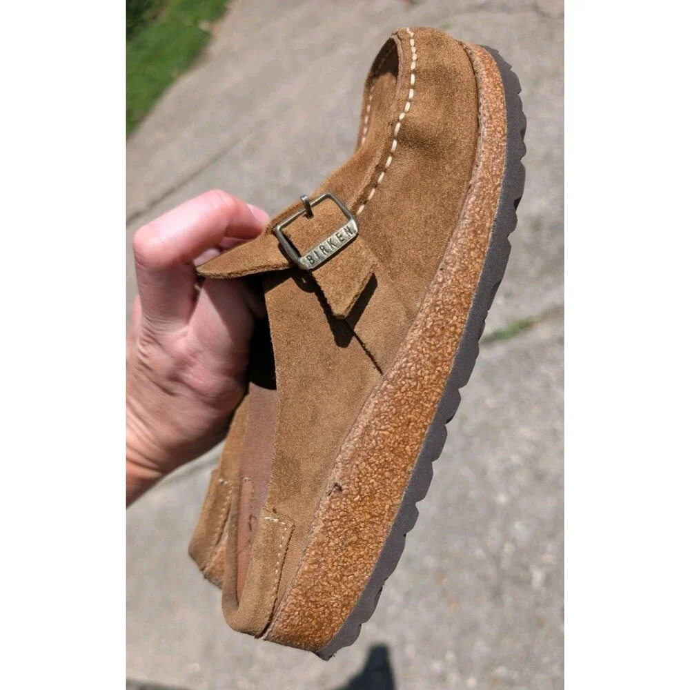 Birkenstock Buckley Clogs Womens Size 37 US 6.5 Brown Leather Slip On Mule Shoes
